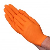 VGuard Orange Diamond Guard Nitrile Gloves (8 mil, L) - 100/BX